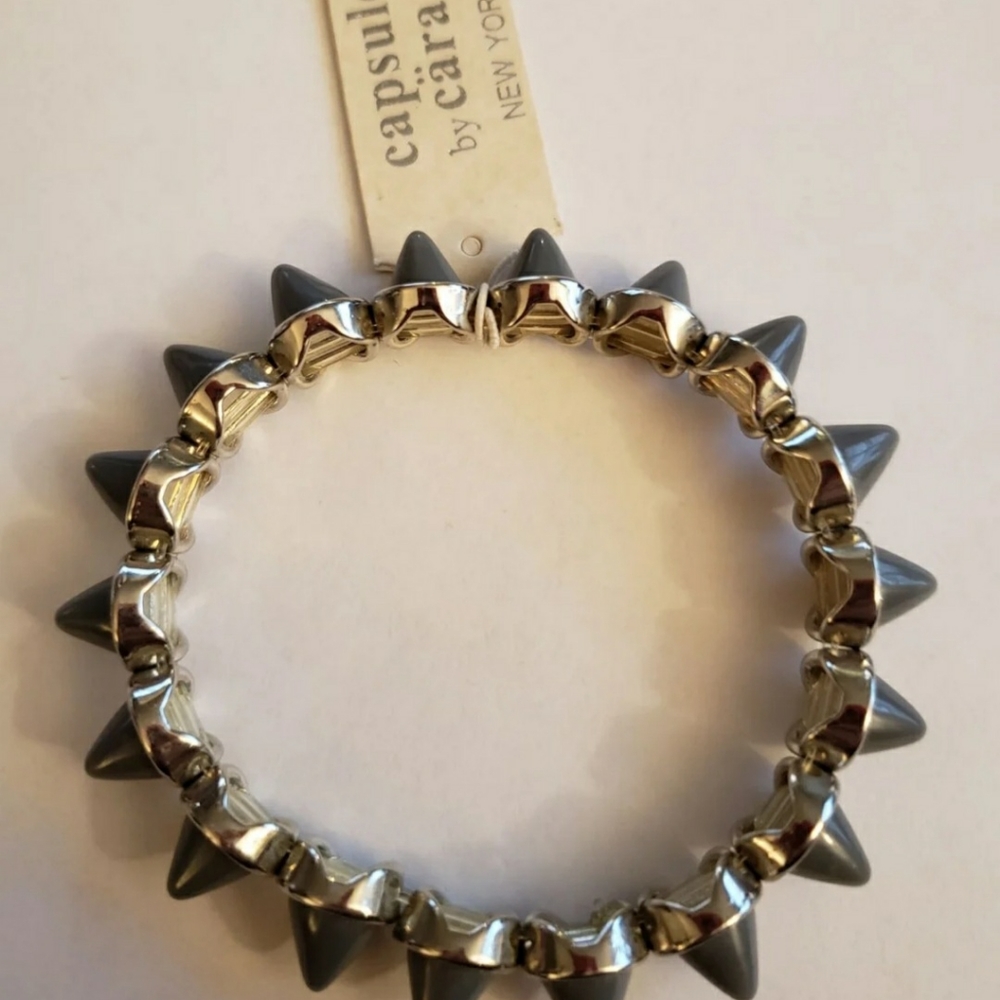 capsule by cara Spiked Slate Gray Bracelet